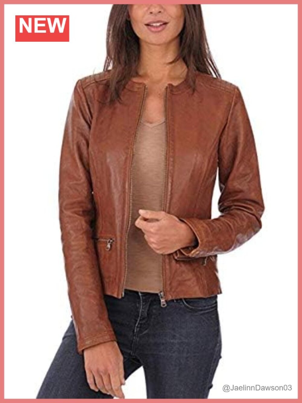 Women's 100% Lambskin Leather Bomber Biker Jacket Slim Fit Zip Moto